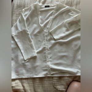 Boohoo White Lace-Trimmed Top